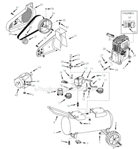 Page A Diagram and Parts List for VT629801 2001 Campbell Hausfeld Compressor